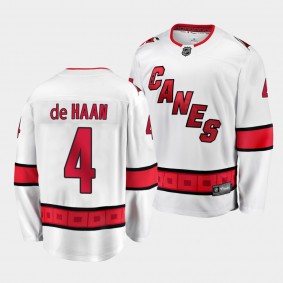 Calvin de Haan Carolina Hurricanes Away White Breakaway Player Jersey Men's