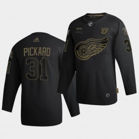 Calvin Pickard #31 Red Wings 2020 Salute To Service Authentic Black Jersey