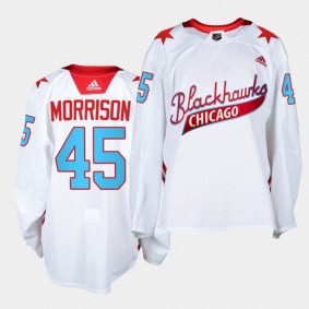 Cam Morrison #45 Blackhawks 2021 One Community Night White Jersey