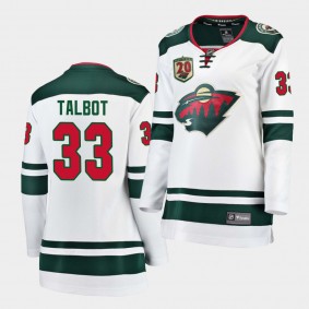 Cam Talbot Minnesota Wild 20th Anniversary Women White Away Jersey