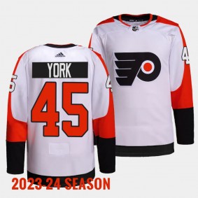 Cameron York Philadelphia Flyers 2023-24 Away White #45 Primegreen Authentic Pro Jersey Men's