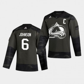 Erik Johnson #6 Avalanche 2019 Veterans Day Authentic Jersey Men's