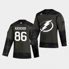 Lightning Nikita Kucherov #86 Authentic 2019 Veterans Day Jersey Men's