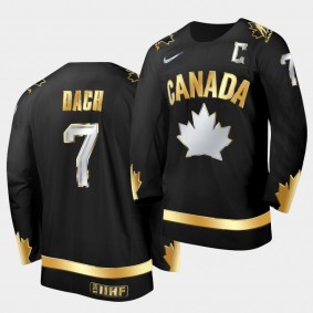 Kirby Dach Canada 2021 IIHF World Junior Championship Jersey Black Golden Limited Edition
