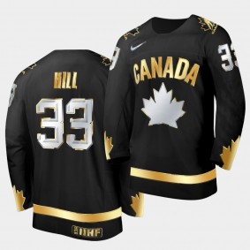 Adin Hill Canada Team 2021 IIHF World Champions Golden Edition Black Jersey