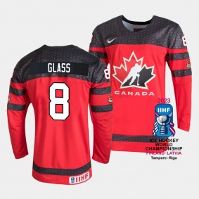 Canada #8 Cody Glass 2023 IIHF World Championship Away Jersey Red