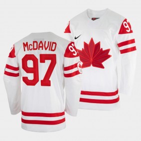 Connor McDavid Canada Hockey 2022 Beijing Winter Olympic Jersey White