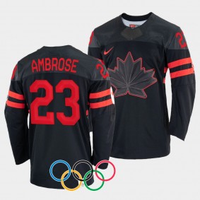 Canada Hockey 2022 Winter Olympics Erin Ambrose #23 Black Jersey Home