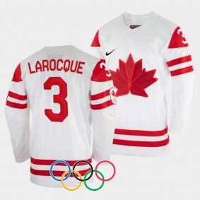 Jocelyne Larocque Canada Women's Hockey 2022 Winter Olympics #3 White Jersey