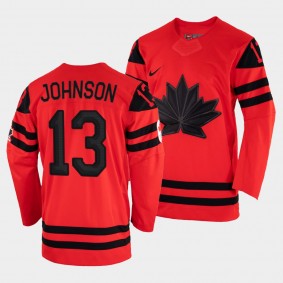 Kent Johnson Canada Hockey 2022 Winter Olympics Away Jersey Red