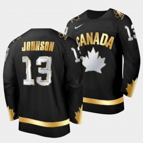 Canada Hockey #13 Kent Johnson Golden Edition Black Jersey All-Big Ten Freshman Team 2021