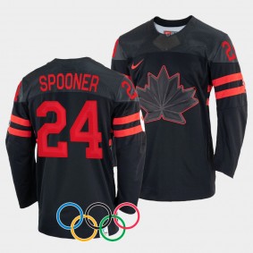 Canada Hockey 2022 Winter Olympics Natalie Spooner #24 Black Jersey