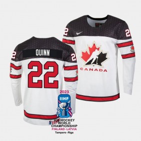 Jack Quinn Canada Hockey 2023 IIHF World Championship #22 White Jersey Home