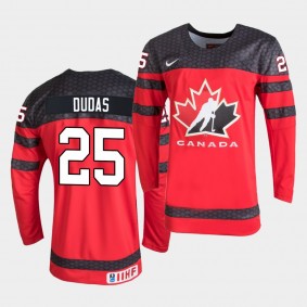 Aidan Dudas Canada Team 2020 IIHF World Junior Championship Red Jersey