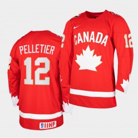 Jakob Pelletier Canada Team 2021 IIHF World Junior Championship Jersey Heritage Limited Red