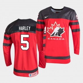 Thomas Harley Canada 2021 IIHF World Junior Championship Jersey Away Red
