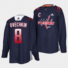 Alexander Ovechkin Capitals 2021 Black History Night navy Practice jersey End Racism Patch