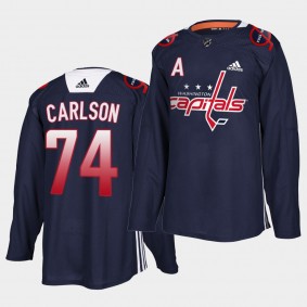 John Carlson Capitals 2021 Black History Night navy Practice jersey End Racism Patch