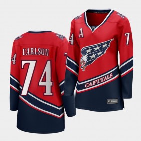 John Carlson Washington Capitals 2021 Reverse Retro Red Special Edition Women Jersey