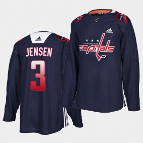 Nick Jensen Capitals 2021 Black History Night navy Practice jersey End Racism Patch