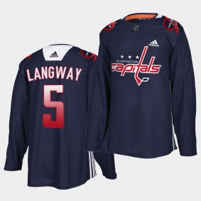 Rod Langway Capitals 2021 Black History Night navy Practice jersey End Racism Patch