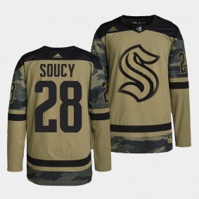 Carson Soucy Seattle Kraken Salute To Service Camo Jersey Armed Force