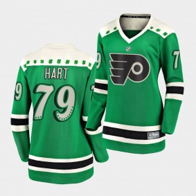 Carter Hart #79 Flyers 2021 St. Patrick's Day Green Jersey Women