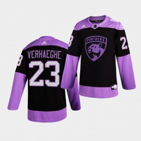 Florida Panthers Carter Verhaeghe HockeyFightsCancer Jersey Purple Authentic