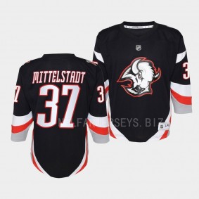 Buffalo Sabres Casey Mittelstadt 2022-23 Goathead Alternate Black #37 Youth Jersey