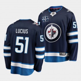 Chaz Lucius Winnipeg Jets 2021 NHL Draft Jersey Home Navy