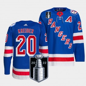 New York Rangers 2022 Stanley Cup Playoffs Chris Kreider #20 Royal Jersey Authentic Pro