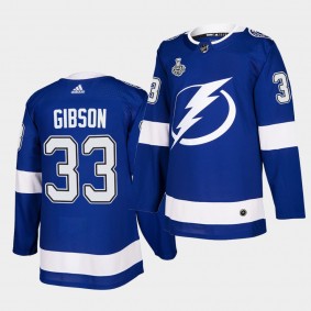 Christopher Gibson #33 Lightning 2021 Stanley Cup Final Blue Authentic Jersey