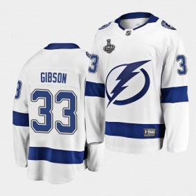 Christopher Gibson #33 Lightning 2021 Stanley Cup Final Away White Jersey