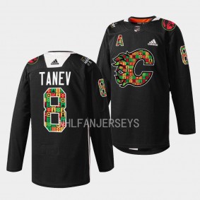 Calgary Flames 2023 Black History Month Christopher Tanev #8 Black Jersey Jarome Iginla