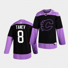 Calgary Flames Christopher Tanev HockeyFightsCancer Jersey Purple Authentic