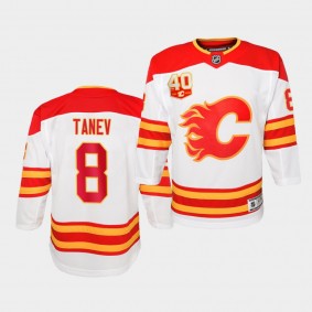 Christopher tanev Calgary Flames 2020-21 40th Anniversary youth White Away Jersey