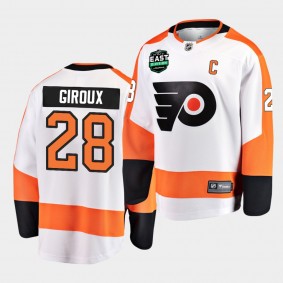 Philadelphia Flyers Claude Giroux 2021 East Division Patch White Jersey Away