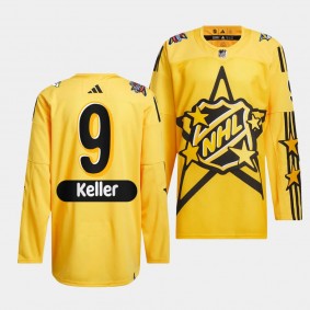 Clayton Keller Arizona Coyotes 2024 NHL All-Star Game Yellow #9 drew house Primegreen Authentic Jersey Men's