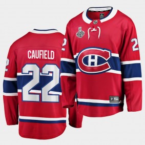 Canadiens Cole Caufield 2021 Stanley Cup Final Home Red 22 Jersey