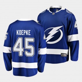 Cole Koepke Tampa Bay Lightning Home Blue Breakaway Player Jersey Men's