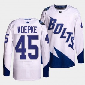 Tampa Bay Lightning Authentic Cole Koepke #45 White Jersey 2022 Stadium Series