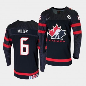 Canada Team 6 Colin Miller 2021 IIHF World Champions Black Replica Jersey