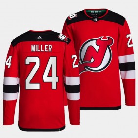 Colin Miller New Jersey Devils Home Red #24 Authentic Pro Primegreen Jersey Men's