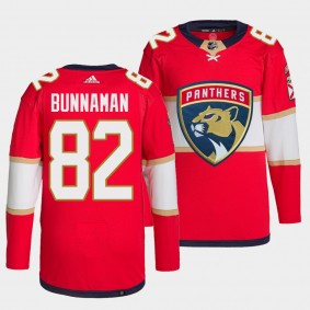 Connor Bunnaman Panthers Home Red Jersey #82 Authentic Primegreen