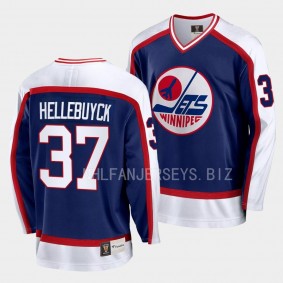 90s Night Winnipeg Jets Connor Hellebuyck #37 Vintage Jersey Navy