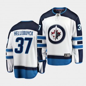 Connor Hellebuyck #37 Jets 2020-21 Away White Breakaway Player Jersey