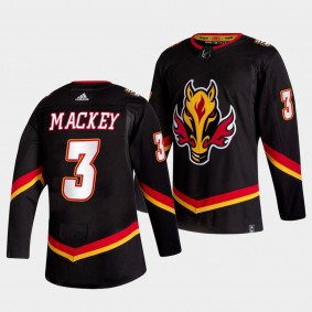 Connor Mackey #3 Flames 2021 Reverse Retro Special Edition Black Jersey