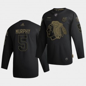 Connor Murphy #5 Blackhawks 2020 Salute To Service Authentic Black Jersey