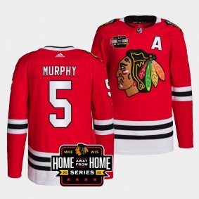 Milwaukee Home Away From Home Connor Murphy Chicago Blackhawks Primegreen #5 Red Jersey