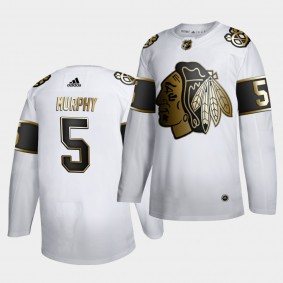 Connor Murphy #5 NHL Blackhawks Golden Edition White Limited Jersey